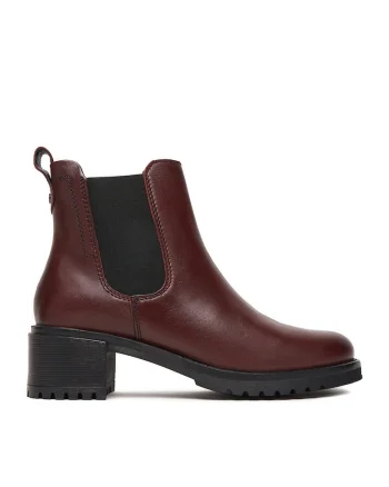 Botine dama CEO-WI23-TR24-02,  bordeaux, piele naturala