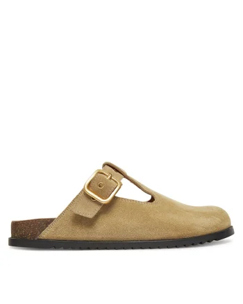 Papuci dama,  EMERY-199, piele naturala, bej