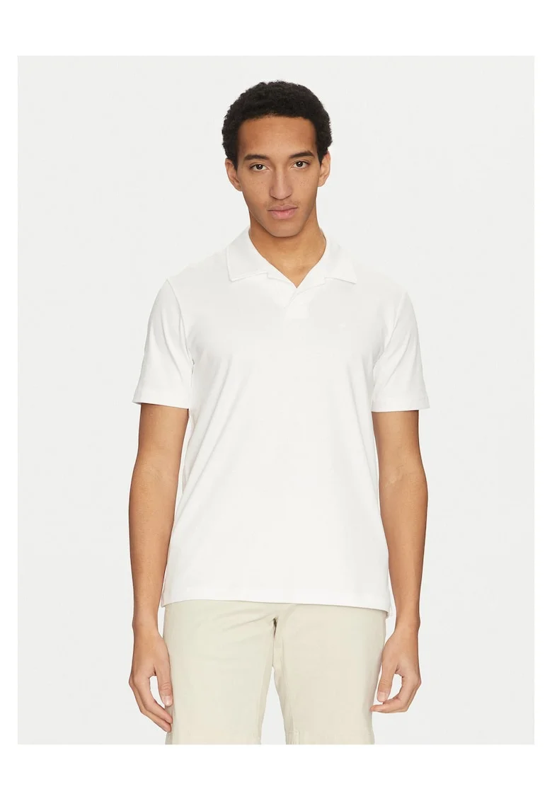 Tricou polo barbati  alb, bumbac