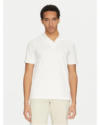 Tricou polo barbati  alb, bumbac