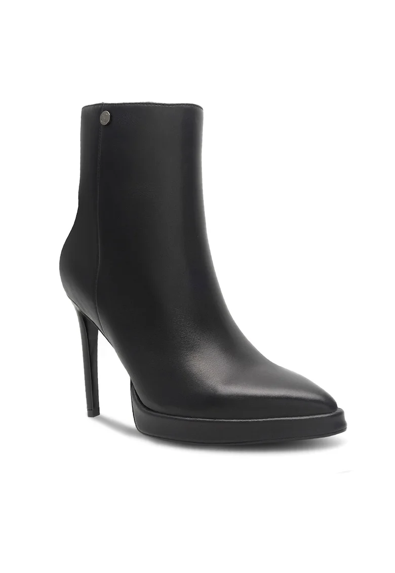 Botine dama,  CARACAL-0501, piele naturala, negru,