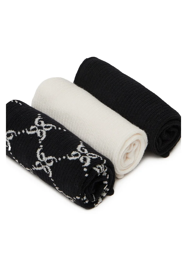 Sosete dama  alb negru, set 3 perechi, marime