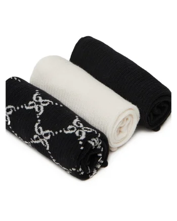 Sosete dama  alb negru, set 3 perechi, marime
