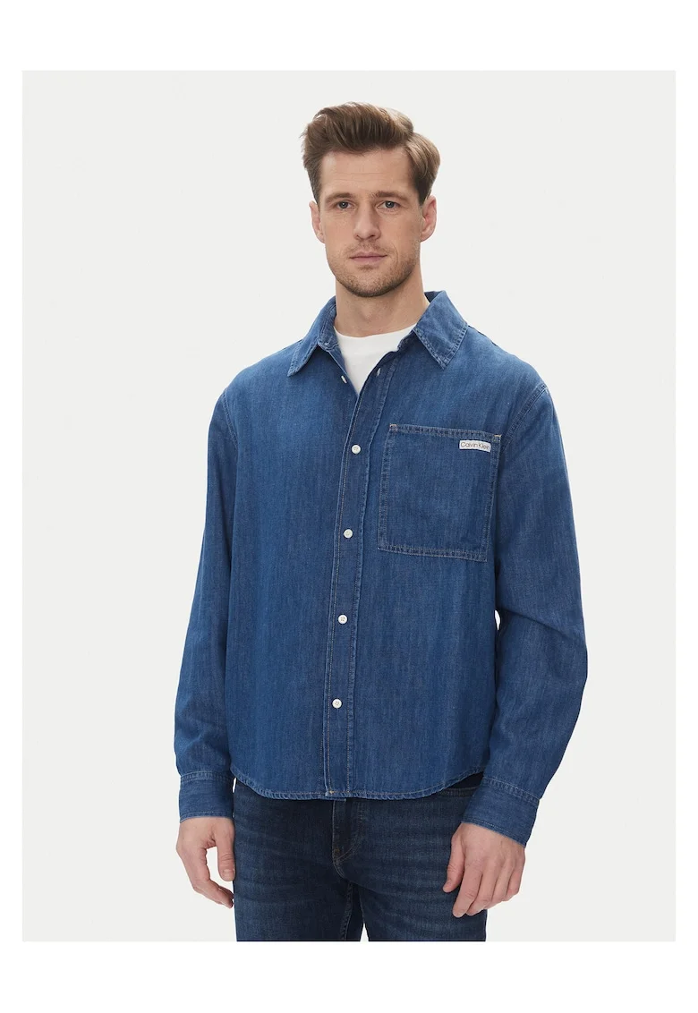 Camasa barbati  denim, Bleumarin