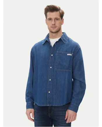 Camasa barbati  denim, Bleumarin