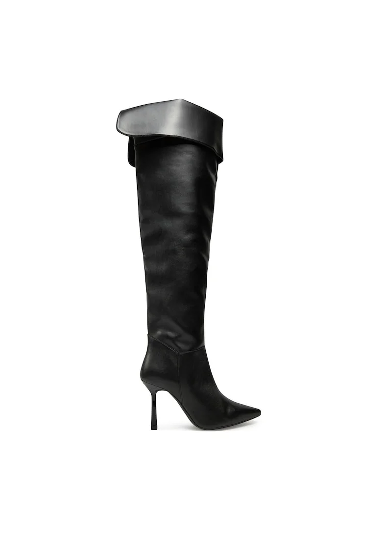 Cizme dama  Katniss, piele ecologica, negru