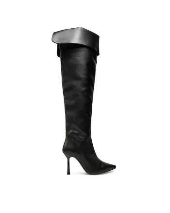 Cizme dama  Katniss, piele ecologica, negru