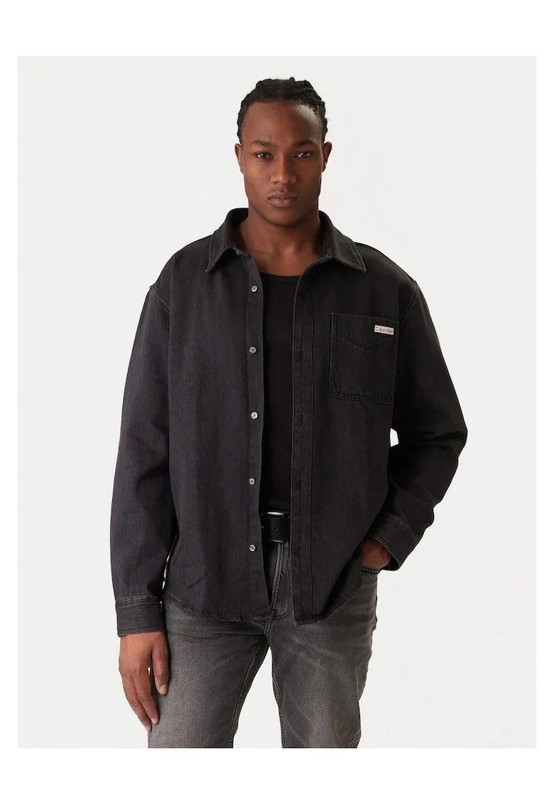 Camasa barbati  negru, denim