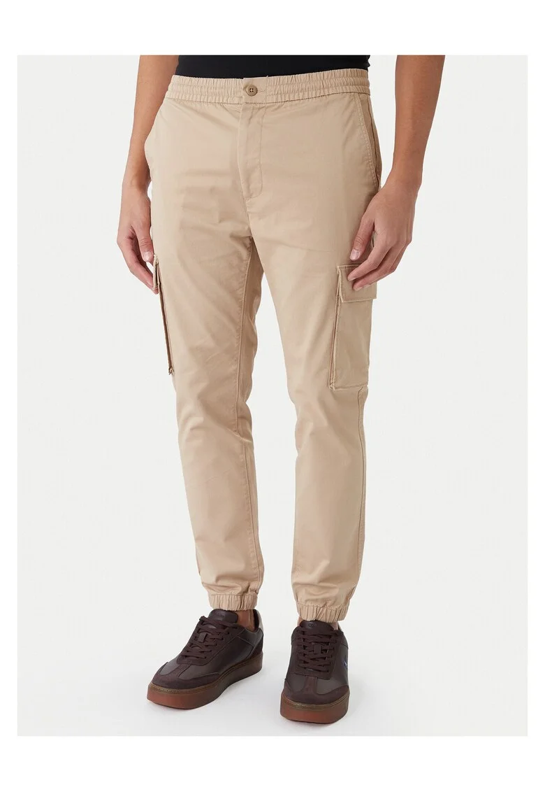 Pantaloni barbati,  joggery, bej, bumbac
