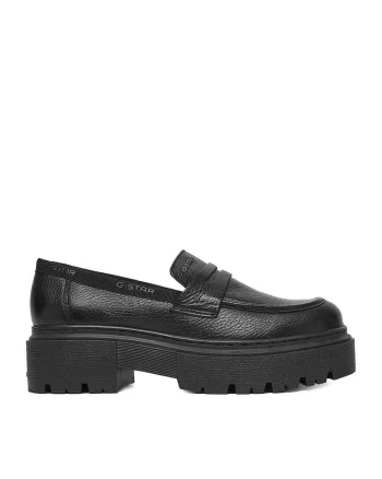 Mocasini dama, Raw, piele naturala, negru, Negru