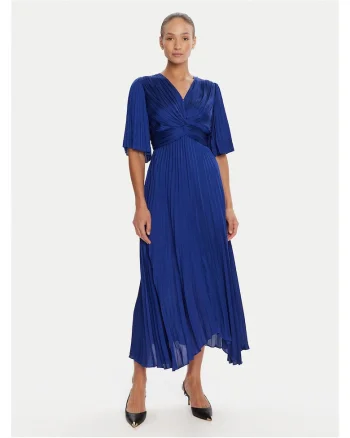 Rochie de cocktail,  albastru inchis, fabricata din materiale de calitate
