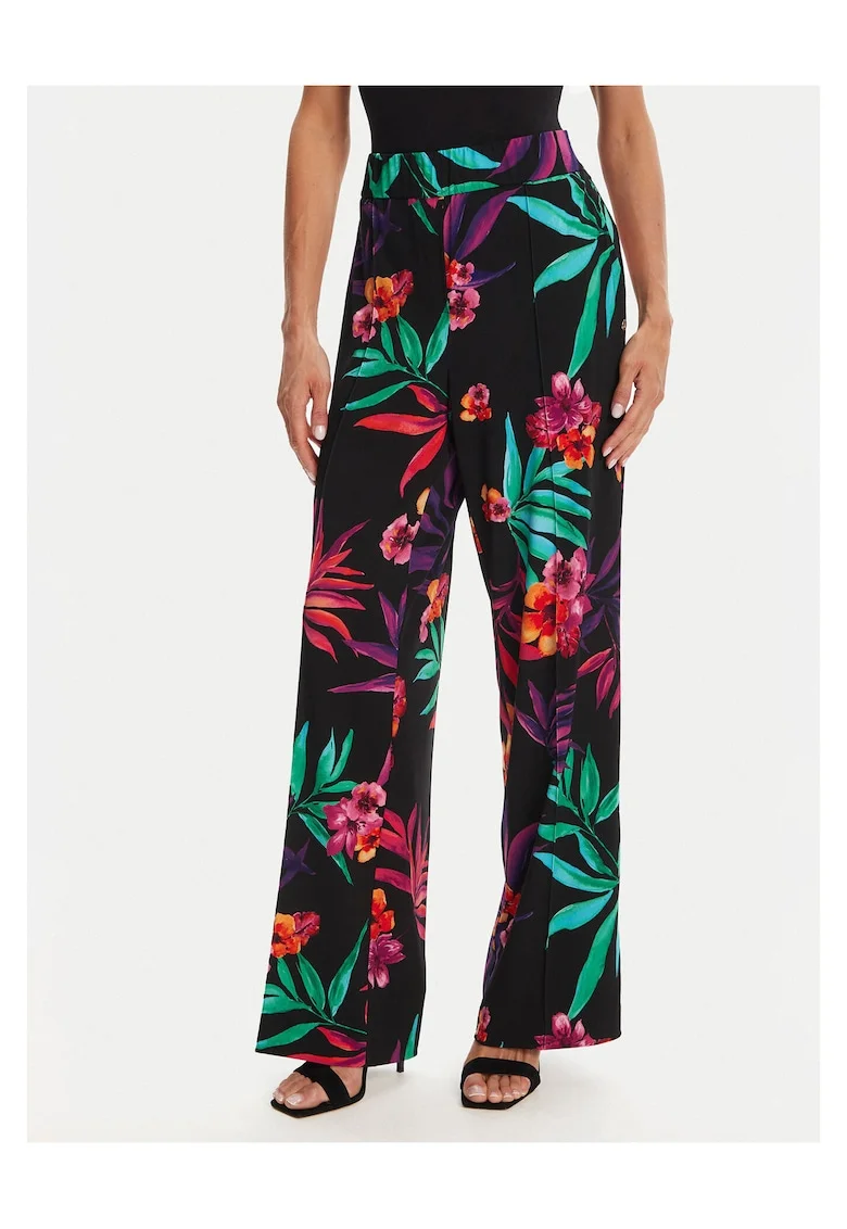 Pantaloni dama  model cu flori, multicolor
