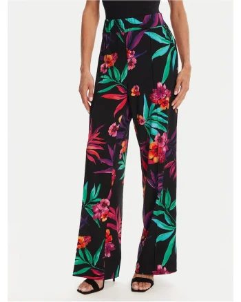 Pantaloni dama  model cu flori, multicolor