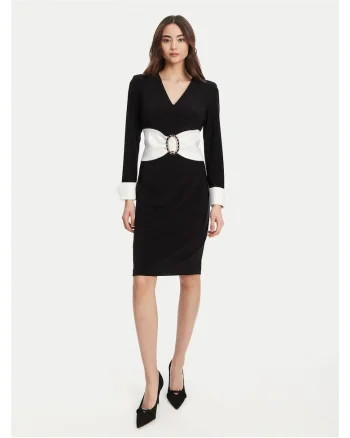 Rochie de cocktail,  negru/alb, 2 culori, material de calitate