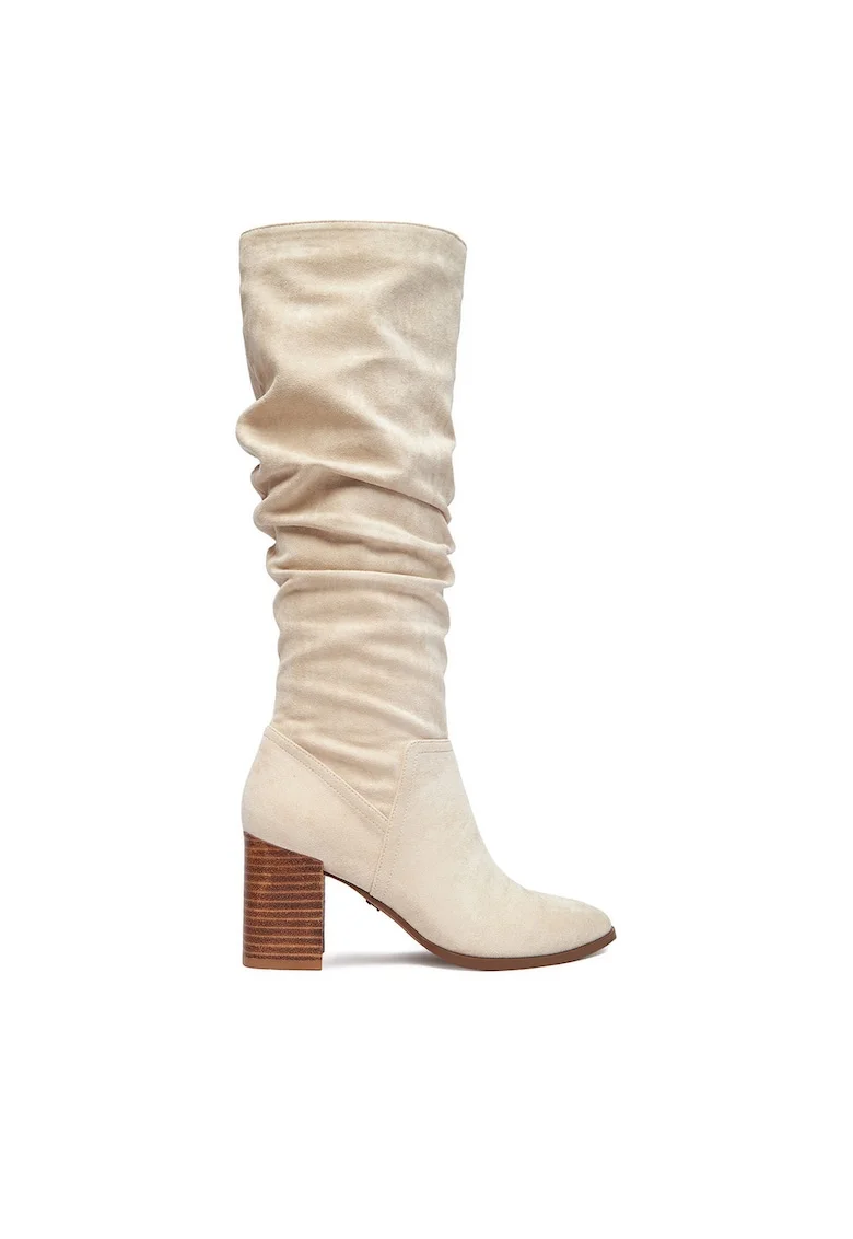 Botine dama BASZIRA-01,  Textil, Ecru