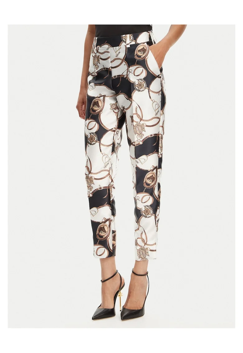 Pantaloni eleganti pentru dama  alb/negru