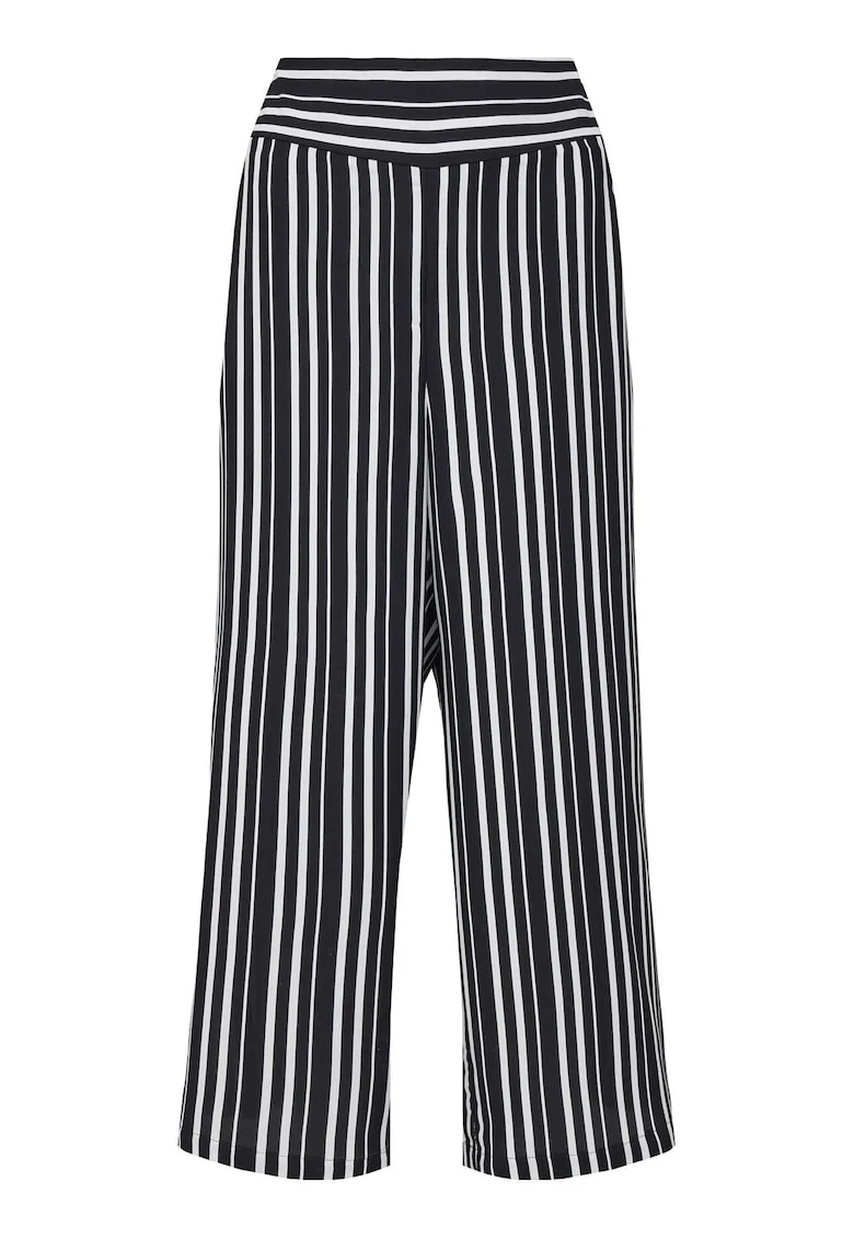 Pantaloni pentru dama  model cu dungi, negru/alb