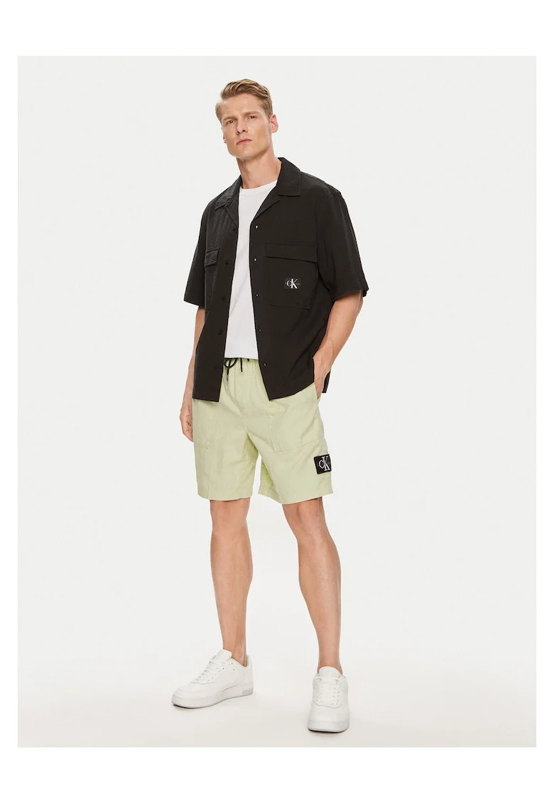 Pantaloni scurti barbati,  verde, bumbac,