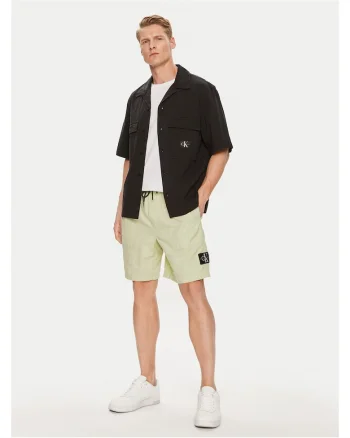 Pantaloni scurti barbati,  verde, bumbac,