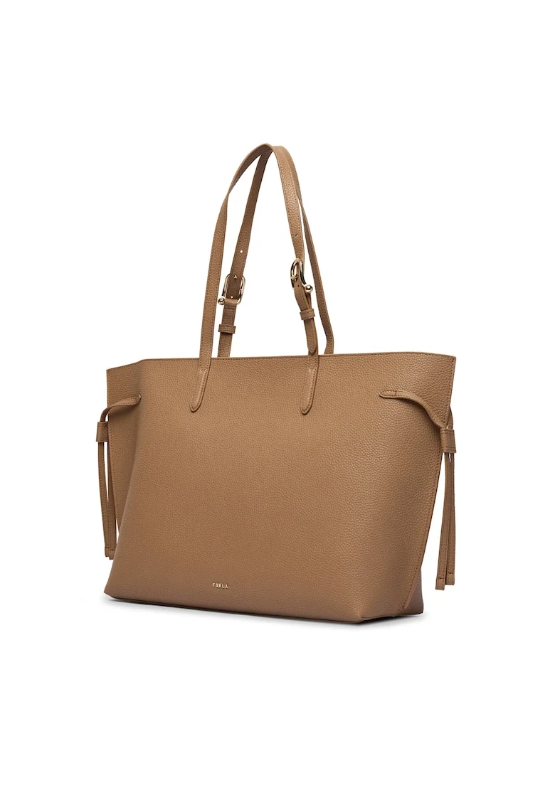 Geanta dama  Ava L, Toffee+Nero, piele naturala