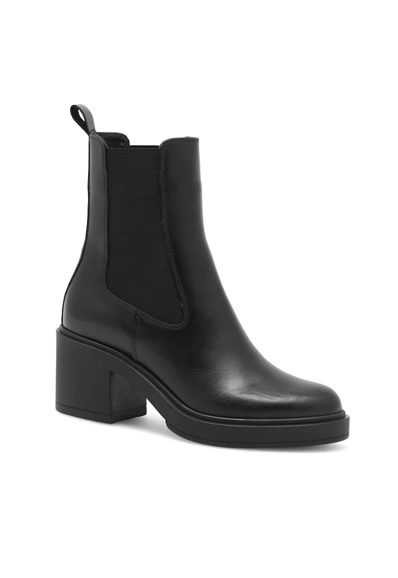 Botine dama piele naturala,  negru, Negru