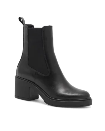 Botine dama piele naturala,  negru, Negru