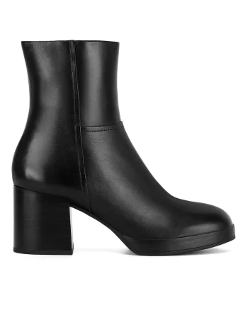Botine dama  Piele naturala, Negru, Negru
