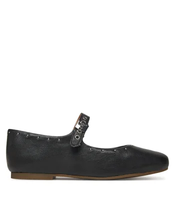 Balerini  piele naturala, negru, Negru