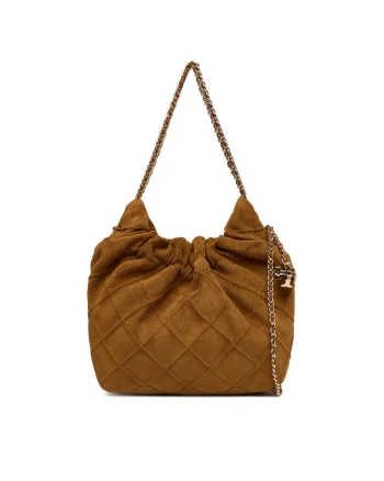 Geanta dama  Fleming Suede Mini H, culoare Chicory Brown, din piele naturala