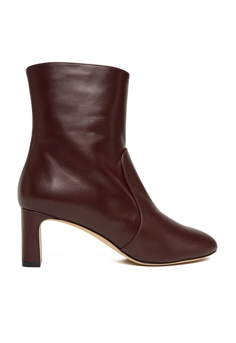Botine dama,  Boysenberry PY0, piele naturala, maro,