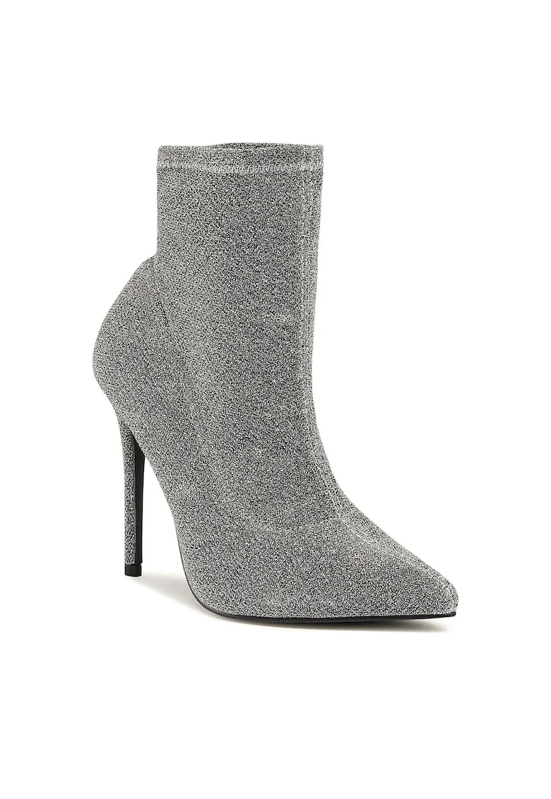Botine dama,  KL-HT6933-1, gri, material sintetic