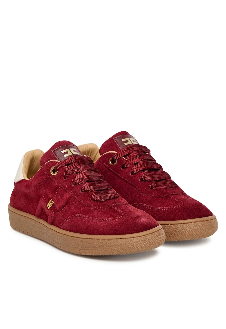 Tenisi copii,  Chery R006, piele naturala, cu sireturi, visiniu,