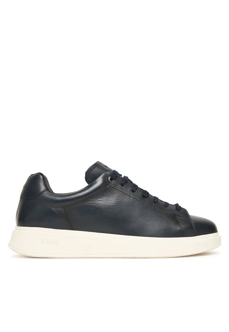 Tenisi barbati  model Dark Blue 401, piele naturala, negru