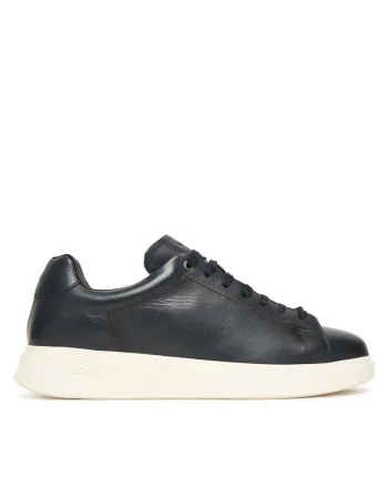 Tenisi barbati  model Dark Blue 401, piele naturala, negru