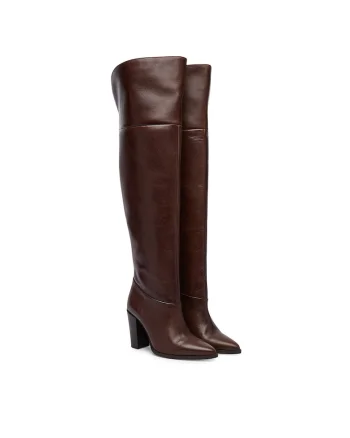 Cizme dama 3784 14410-V, Bronz, Piele naturala, Maro
