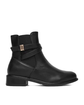Botine dama  HX20207-182, negru, sintetic