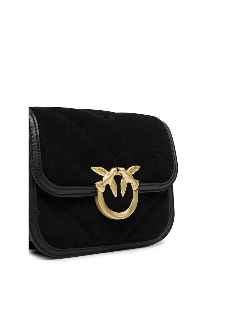 Geanta dama  Love Box Bag Fl Mini, piele naturala, neagra, dimensiuni mici