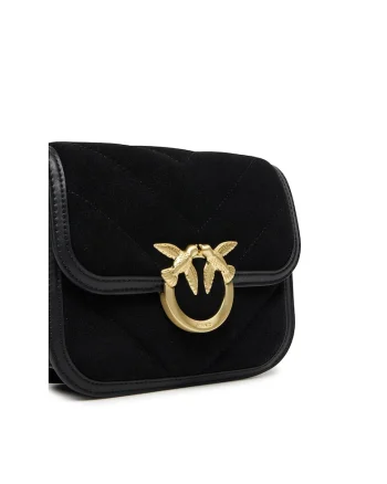 Geanta dama  Love Box Bag Fl Mini, piele naturala, neagra, dimensiuni mici