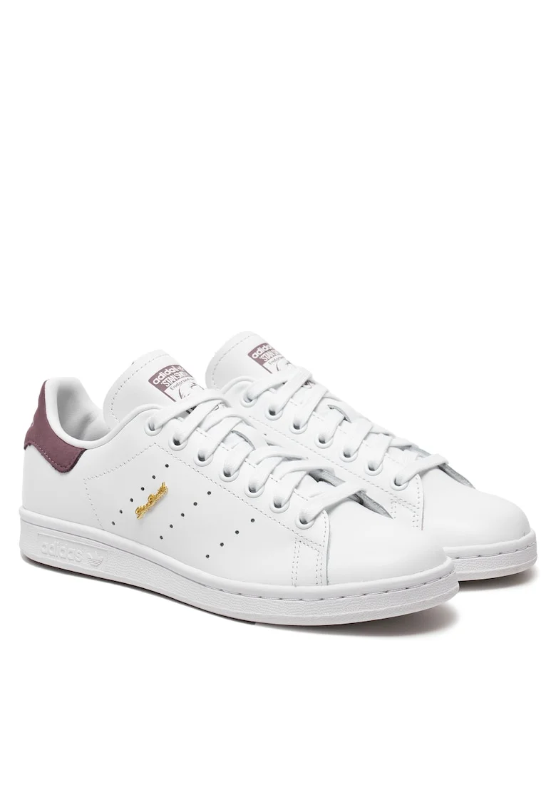 Tenisi dama Stan Smith,  piele naturala, alb/mov,