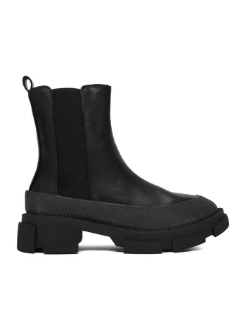 Botine dama  13059-2-BLACK, negru, material sintetic,