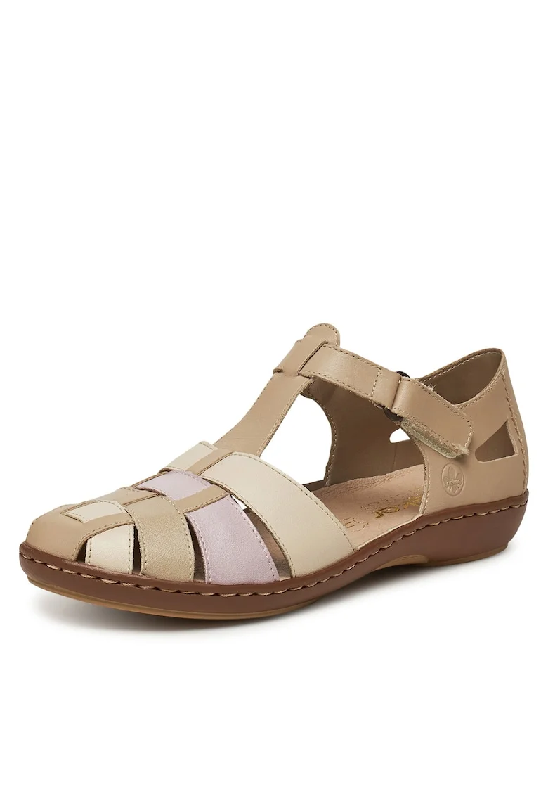 Sandale dama,  45869-60, bej, piele naturala