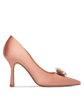 Pantofi dama,  tocuri, roz, tesatura