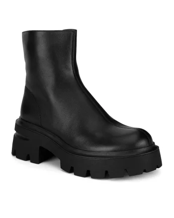 Botine dama C-WFA3116-1Z,  Piele naturala, Negru,