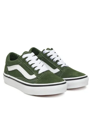 Tenisi copii,  baieti, culoare verde, piele naturala