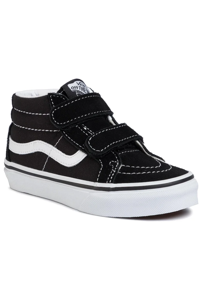 Tenisi copii,  Sk8-Mid Reissue V, piele naturala, negru/alb