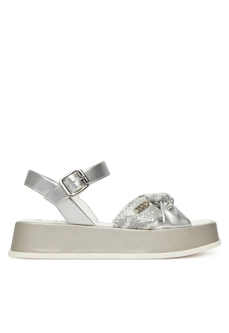 Sandale dama,  Silver 00532, Piele ecologica, Argintiu
