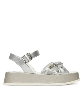 Sandale dama,  Silver 00532, Piele ecologica, Argintiu