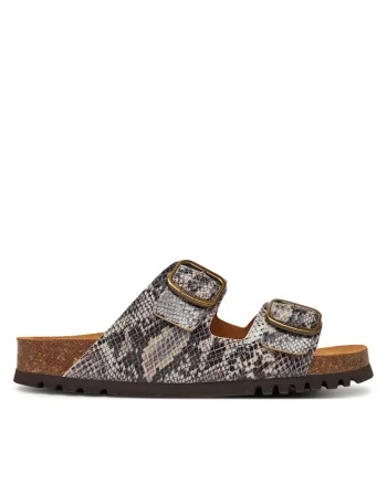 Papuci dama  Josephine, piele ecologica, bej