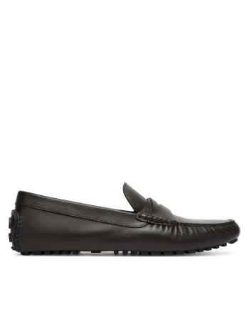 Mocasini barbati Driver,  piele naturala, maro inchis