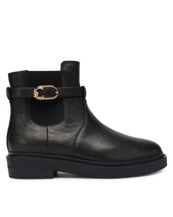 Botine dama E4 T7A 42 01 01 001,  Piele naturala, Negru